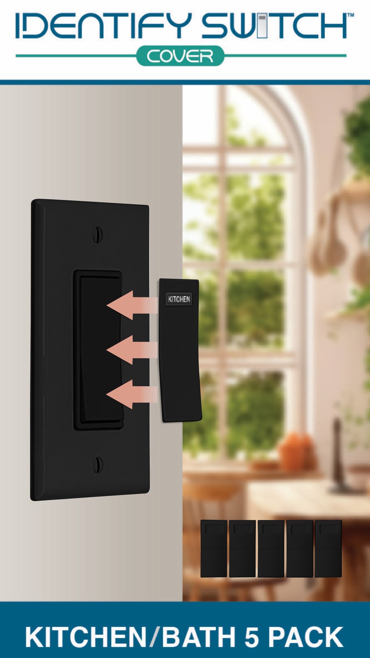 Identify Switch Cover - Kitchen/Bath 5 Pack